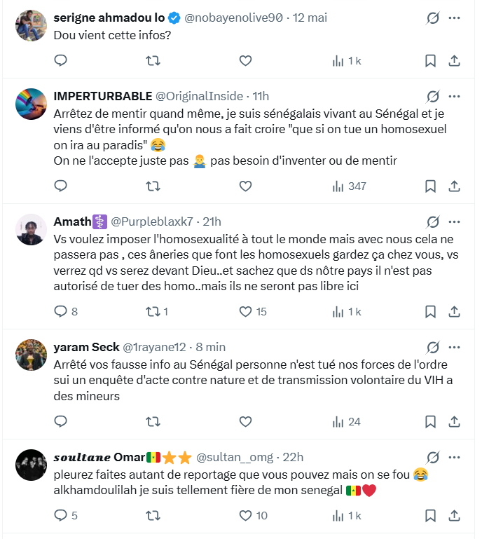 Montage visuel accompagnant le débat sur les droits LGBTQ+ au Sénégal