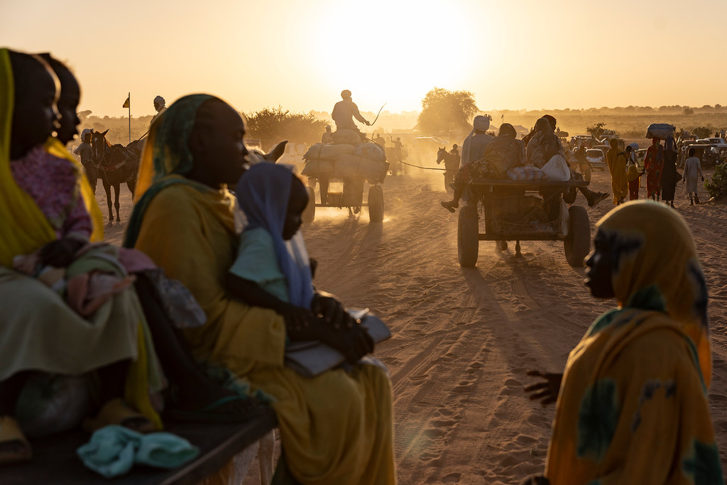 Des réfugiés soudanais fuyant les violences arrivent à la ville frontalière d'Adré, au Tchad (photo d'archives).