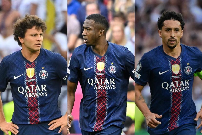 João Neves, Willian Pacho et Marquinhos ont reçu les trois meilleures notes des internautes. (A. Mounic, S.&nbsp;Mantey, P.&nbsp;Lahalle/L'Equipe)