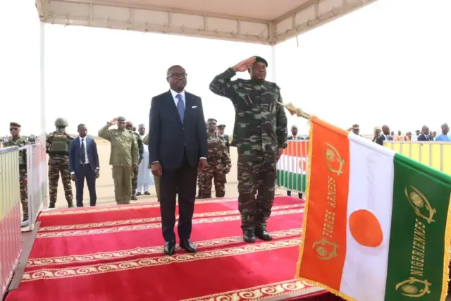 Le président béninois Romuald Wadagni lors de sa visite officielle au Niger