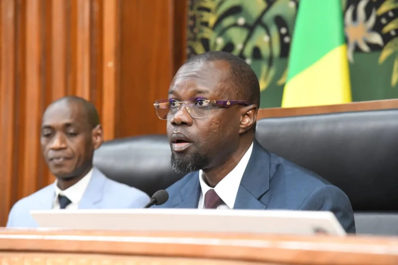 Ousmane Sonko lors de son intervention à l'Assemblée nationale du Sénégal