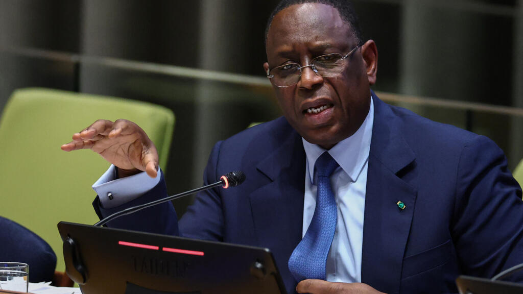 L'ancien président Macky Sall s'exprime lors d'une audition pour sa candidature au poste de secrétaire général de l'ONU, à New York en avril 2026